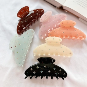 French star rhinestone acetate hair claw clips in various elegant colors for women