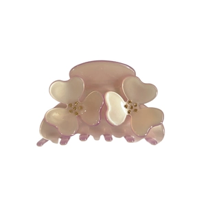 Elegant floral acetate hair claw clip with purple rhinestones for women hair styling