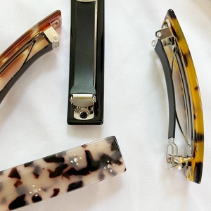 French style rhinestone hair clip set with marble and tortoiseshell pattern designs