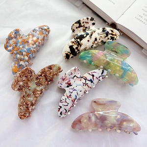 Lot de 6 pinces à cheveux papillon en acétate de style français aux motifs écaille de tortue