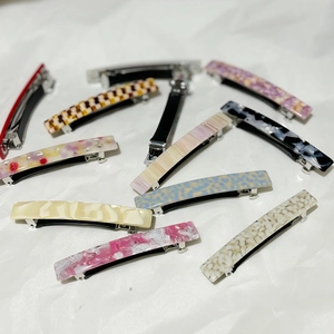 French Acetate Spring Hair Clip Minimalist Floral Marble Pattern Barrette For Women Fashion Hair Accessories Chic Hairpins