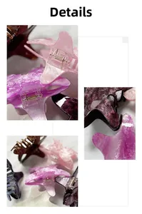 Detailed close-up showing acetate starfish hair claw clips with colorful marble textures