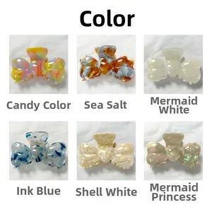 Barrettes à cheveux nœud français en acétate disponibles en six couleurs élégantes