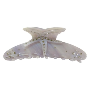 French style lavender acetate hair claw clip with crystal starfish for elegant styling
