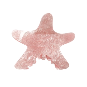 Sparkling pink starfish hair claw clip with glitter finish for summer beach style