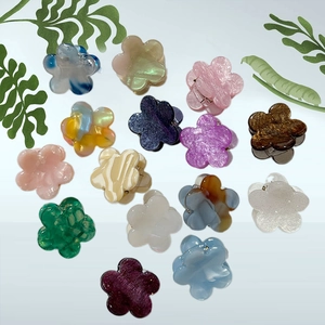 Mini Flower Hair Claw Clips Acetate Colorful Phantom Small Hair Claws For Bangs Cute Top Clips Handmade Hair Accessories Women
