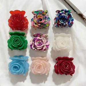 Acetat Rose Blume Haarkralle Elegant Französischer Stil Haarklammer Handgefertigter Haarschmuck Für Damen