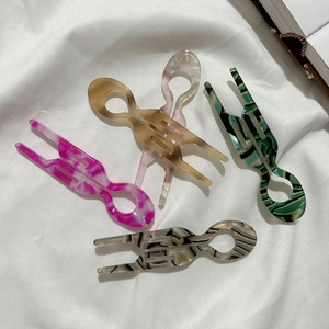 Lot de 5 épingles à cheveux en U en acétate avec motifs marbrés et ambre pour chignon
