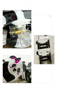Détails de la pince à cheveux panda montrant le ressort et la texture marbrée chic