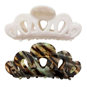 Pince à Cheveux Élégante en Acétate Style Français Motif Couronne Ajouré Pour Femme Accessoires Cheveux Bijoux