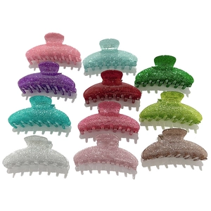 Acrylic Glitter Hair Claw Clip Large Shark Clip Minimalist Shimmering Hairpin For Women Fashion Elegant Hair Accessories