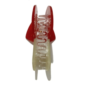 Pince à cheveux champignon rouge et blanc style français accessoire chic pour femmes