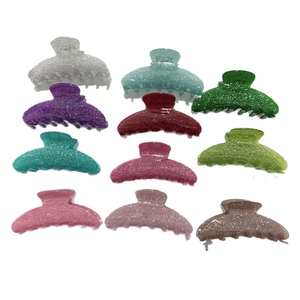 Elegant glitter acrylic hair claws for women in eleven diverse stylish colors