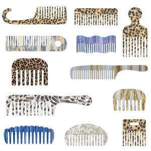 Retro Acetate Cellulose Hair Comb Hair Claw Leopard Marble Pattern Elegant Hair Styling Accessories For Women Daily Party