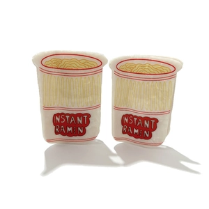 French Creative Sweet Instant Ramen Cup Shape Acetate Hair Claw Clip Cute Shark Hairclip Printed Hair Accessories For Women