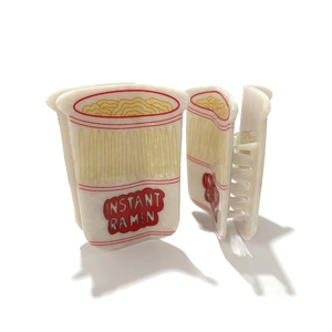 Creative instant ramen noodle cup hair claw clip made of premium acetic acid material