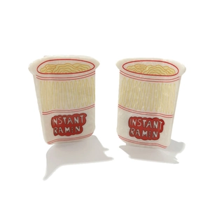 French style acetate instant ramen hair clip with cream white marble texture