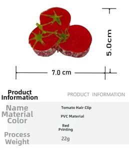 Tabella taglie dettagliata per la graziosa pinza per capelli a pomodoro rosso 7x5cm