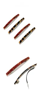 Detailed tile display of French acetate hair clips with tortoise shell textures and metal base