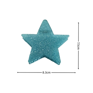 Pince à cheveux étoile bleue scintillante avec paillettes et largeur de 8,3 cm