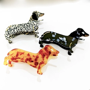 Γαλλικό Κλαμερ Σκύλος Dachshund από Οξική Κυτταρίνη Ζώο Σχήμα Σκουλαρίκι για Κορίτσια Ευέλικτο Αξεσουάρ Μαλλιών