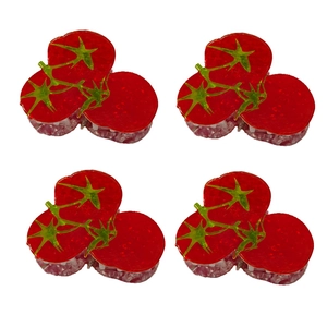 Pinza per Capelli Pastorale in PVC a Forma di Pomodoro per Donna Accessorio per Capelli Fatto a Mano con Frutta Rossa