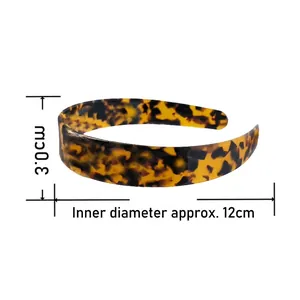 Klassischer Haarreif aus Acetat mit Schildpattmuster, 3 cm breit, elegantes Leopardenmuster