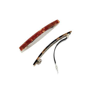 Elegant tortoise shell acetate hair clip set with sleek rectangular spring barrettes