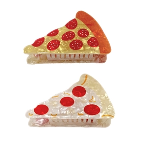 Creative Pizza Shaped Hair Claw Clip For Women French Style Cute Food Pattern PVC Large Hair Clip Daily Hair Accessories