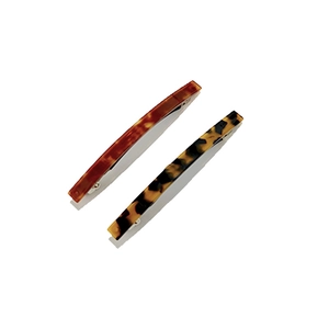 French tortoiseshell acetate long hair clip set with vintage leopard print patterns