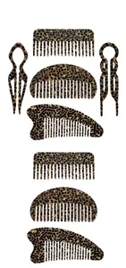 French tortoiseshell acetate U-shaped hair pins and comb set for bun hairstyles