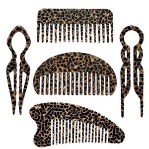 French Acetate Leopard Print Hair Fork U Shaped Hairpin Tortoiseshell Hair Comb For Women Elegant Hair Styling Accessories
