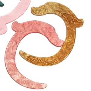 Traditional Chinese dragon hair pins with marble texture and glitter finish for hair styling
