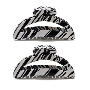 Large French Acetate Hair Claw Clip For Women Black White Zebra Pattern Marble Shark Clip Fashion Hair Accessory