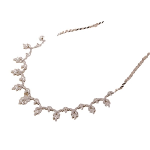 Elegant silver vine flower necklace with marquise-cut stones for bridal jewelry set