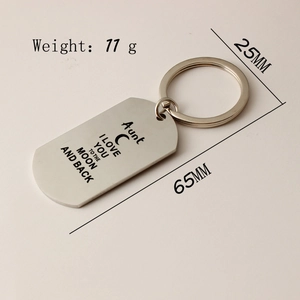 Engraved Aunt I Love You to the Moon and Back stainless steel keychain gift