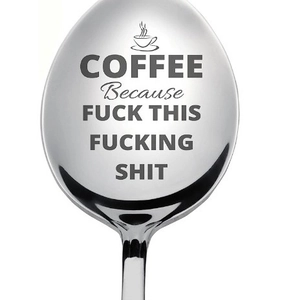 410 Stainless Steel Engraved Coffee Spoon Dad's Grandpa's Ice Cream Shovel Mirror Polished Dessert Spoon Father's Day Gift