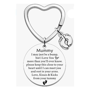 Stainless Steel Emotional Quote Keychain With Heart Round Pendant Rhinestone Charms Father Mother Daughter Gift Keychain