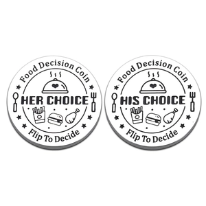 Pièce de Décision Alimentaire En Acier Inoxydable Pour Couples Mari Femme Choix Du Dîner Cadeau Drôle Anniversaire