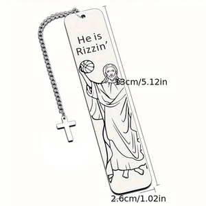 Stainless Steel Engraved Bookmark With Chain Pendant Funny Religious Slogan Page Marker Metal Book Clip For Book Lovers Gifts