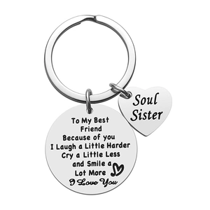 Soul Sister Beste Freundin Schlüsselanhänger Edelstahl Herzanhänger Freundschaftsgeschenk Für Schwester Damen Schmuck