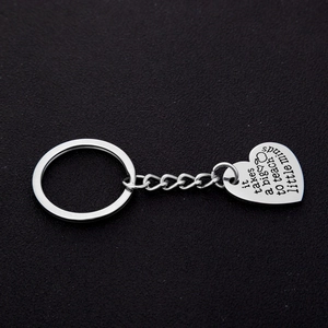 Stainless steel heart keychain with teacher appreciation quote on black texture