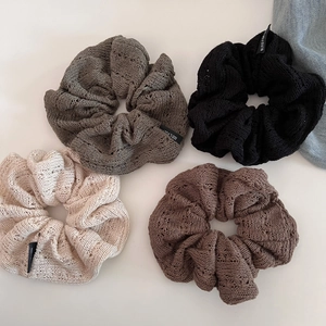 Knitted Woolen Hollow Out Scrunchies Elastic Hair Ties Ponytail Holder For Women Autumn Winter Hair Accessories