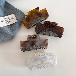 Vintage French Style Cellulose Acetate Large Square Hair Claw Clip For Women Elegant Tortoiseshell Marble Shark Hair Clip