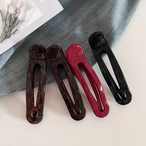 Women Acetate Oval Hollow Duckbill Hair Clip Elegant French Handmade Geometric Shark Hairpin For Thick Hair Accessories