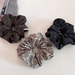 Vintage Paisley Print Fabric Scrunchies Elegant Large Hair Ties Elastic Ponytail Holders For Women Fashion Hair Accessories