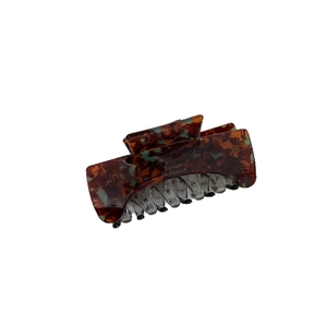 French style tortoise shell claw clip with blue accents and gold Barrette La France text
