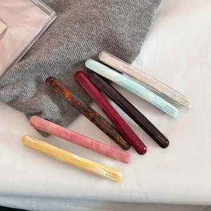 Minimalist acetate barrette hair clips set in marble patterns and multiple colors