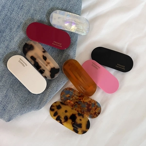 Fermaglio per Capelli Ovale in Acetato per Donna Chic Marmo Tartarugato Fatto a Mano Geometrico Frangia BB Clip Accessori