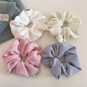 Korean Bubble Knit Scrunchies Large Fabric Hair Ring Solid Color Elastic Hair Ties Sweet Style Hair Accessories For Women